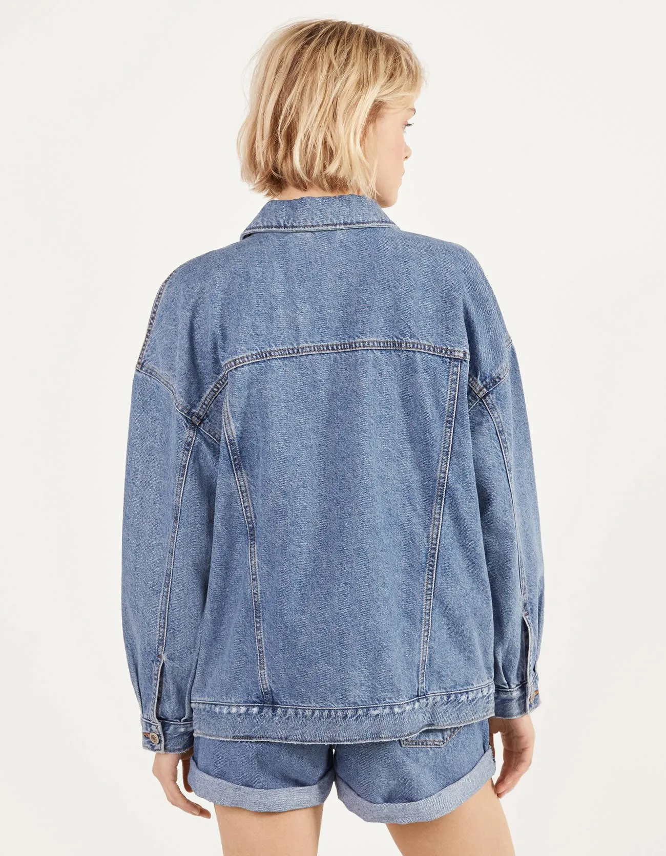Oversize-Jeansjacke · Mid Blue Denim