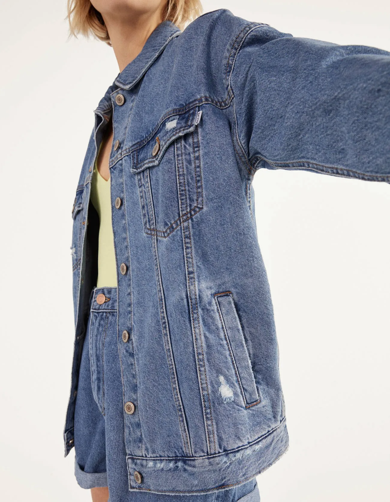 Oversize-Jeansjacke · Mid Blue Denim