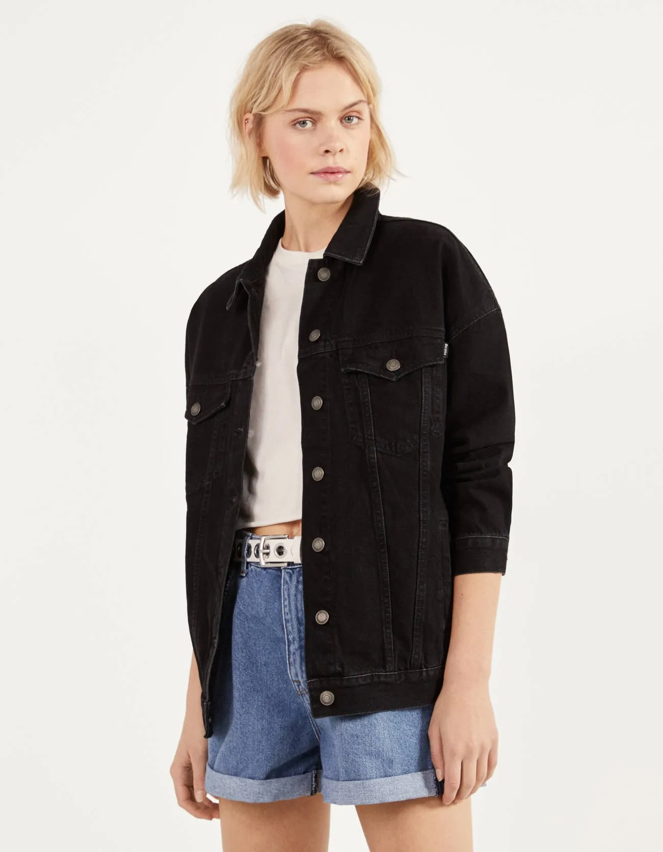 Oversize-Jeansjacke · Black Denim