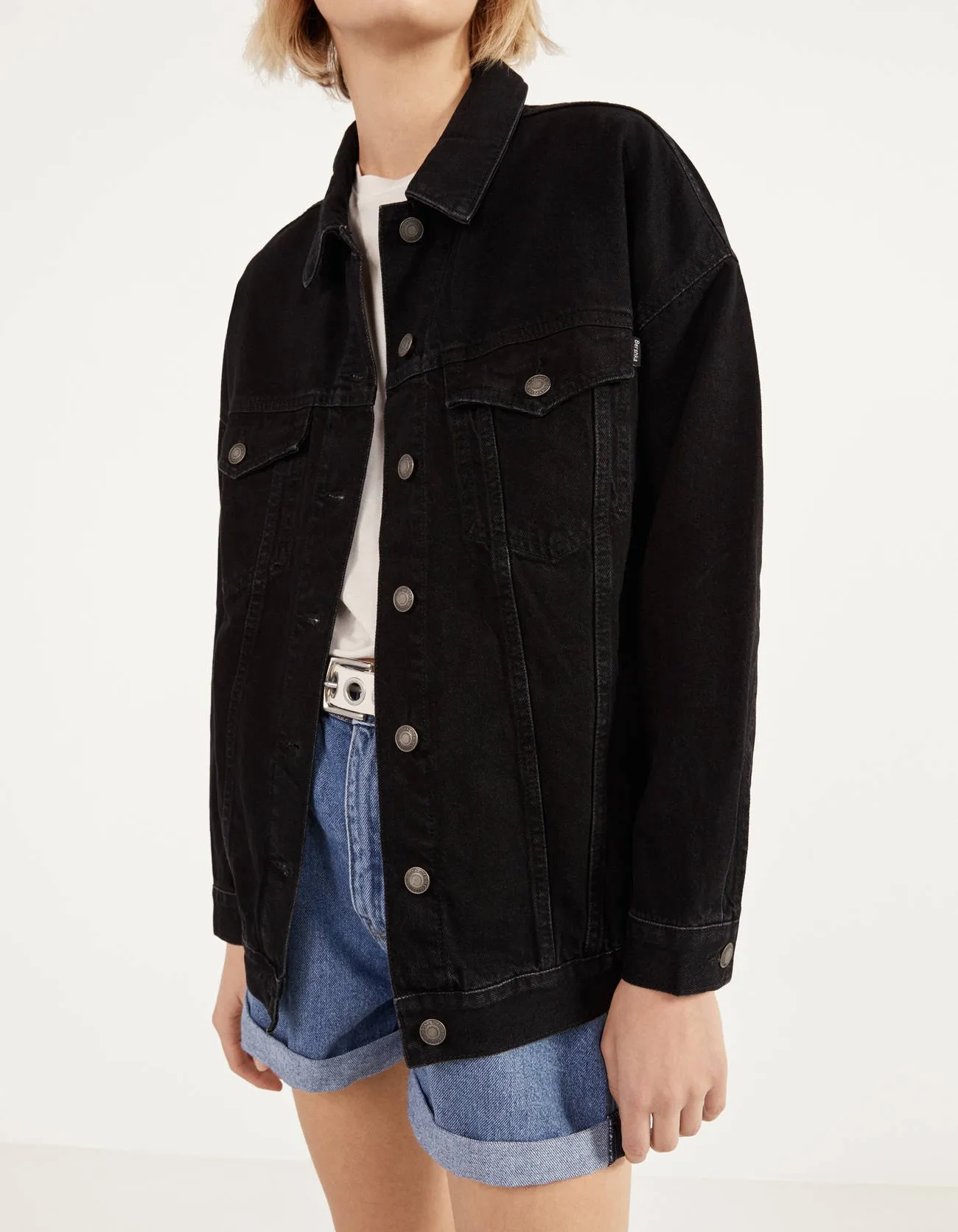 Oversize-Jeansjacke · Black Denim