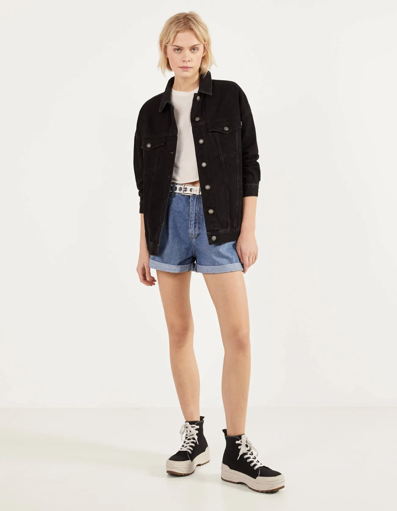 Oversize-Jeansjacke · Black Denim
