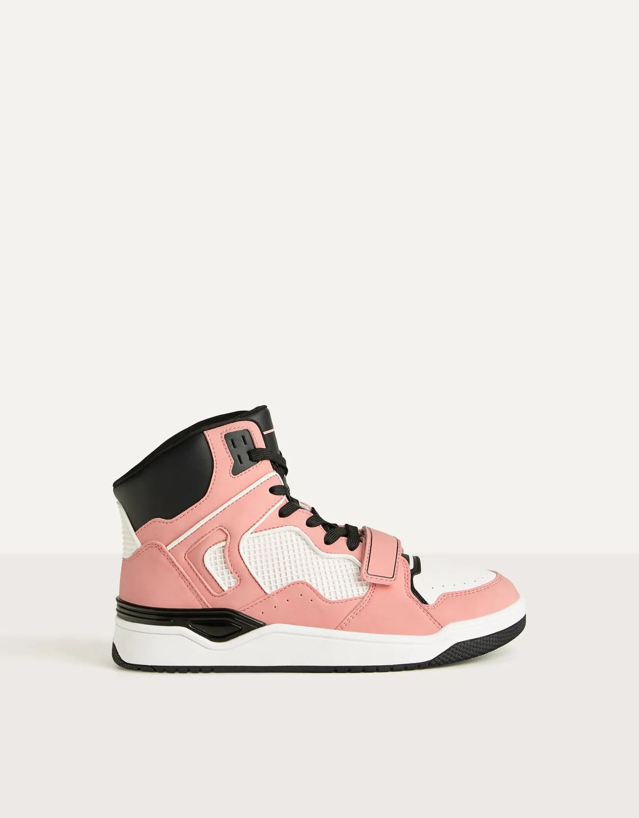 Hochgeschnittene, kombinierte Sneaker · Rosé