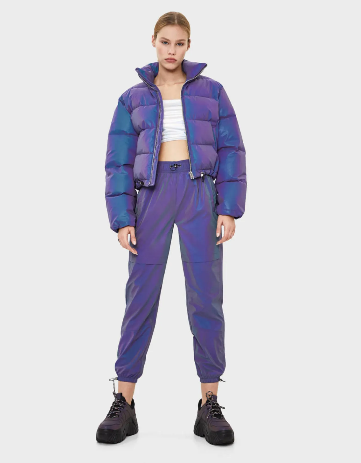 Reflektierende Sneaker mit Plateausohle