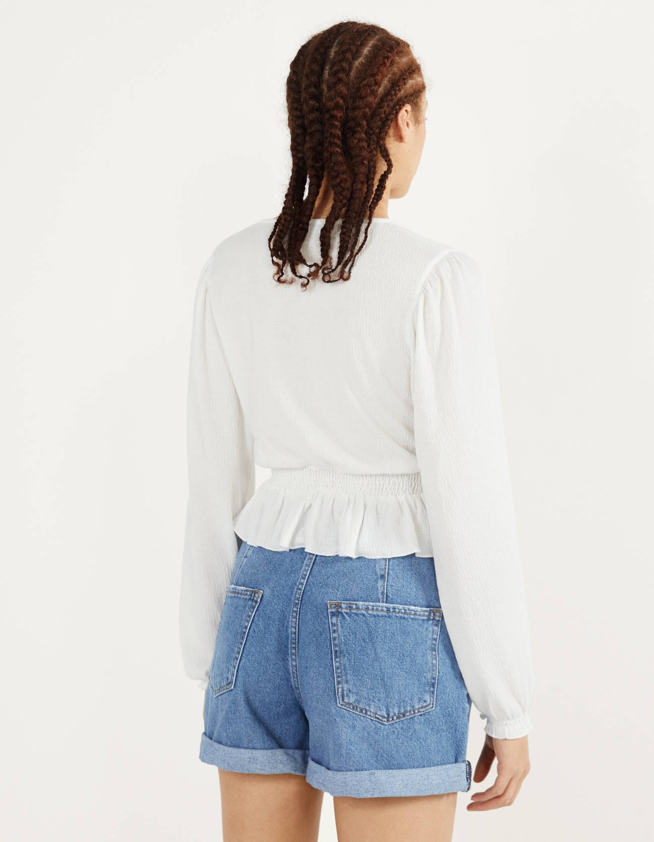 Elegante Bluse aus Baumwolle · Grau