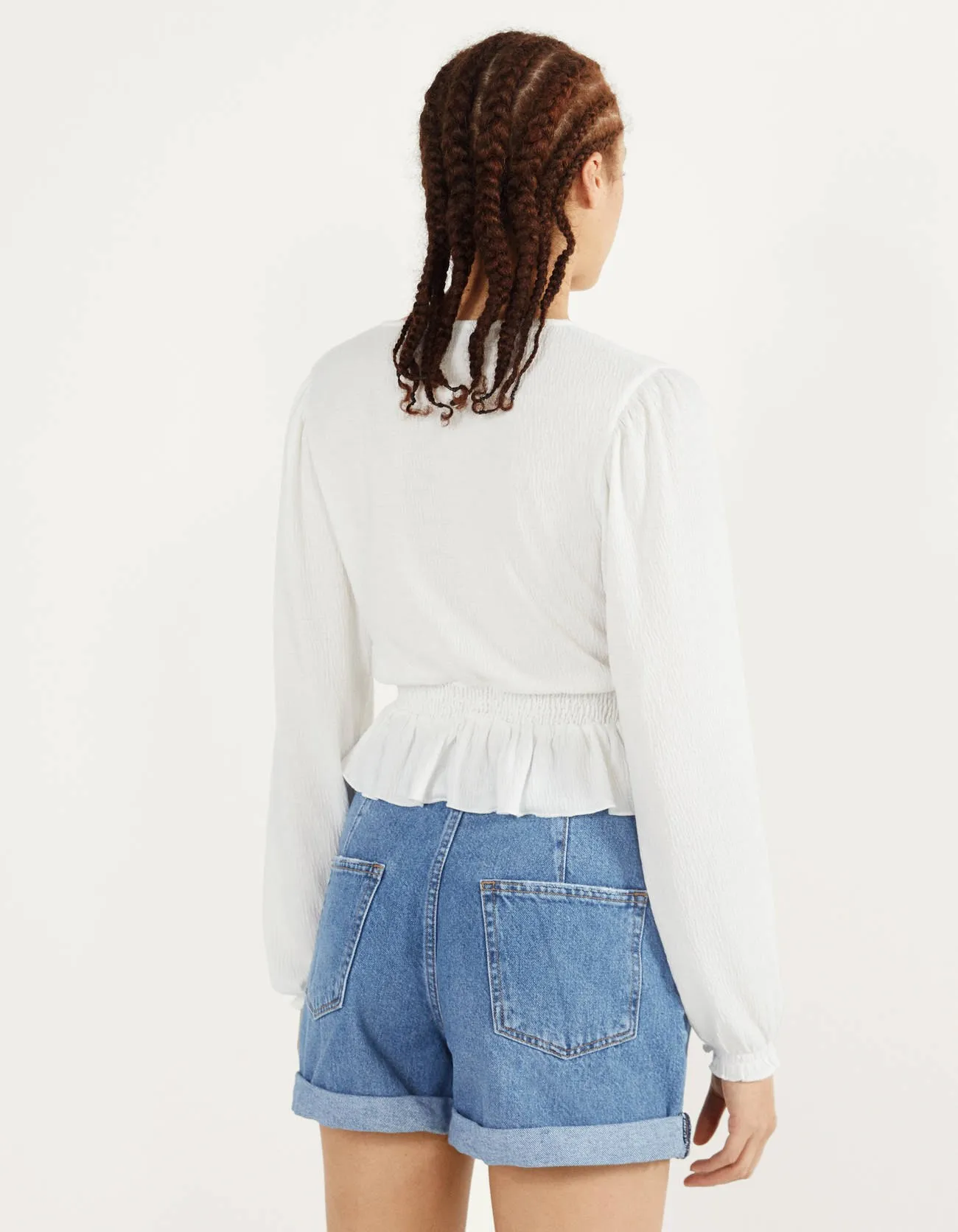 Elegante Bluse aus Baumwolle · Grau