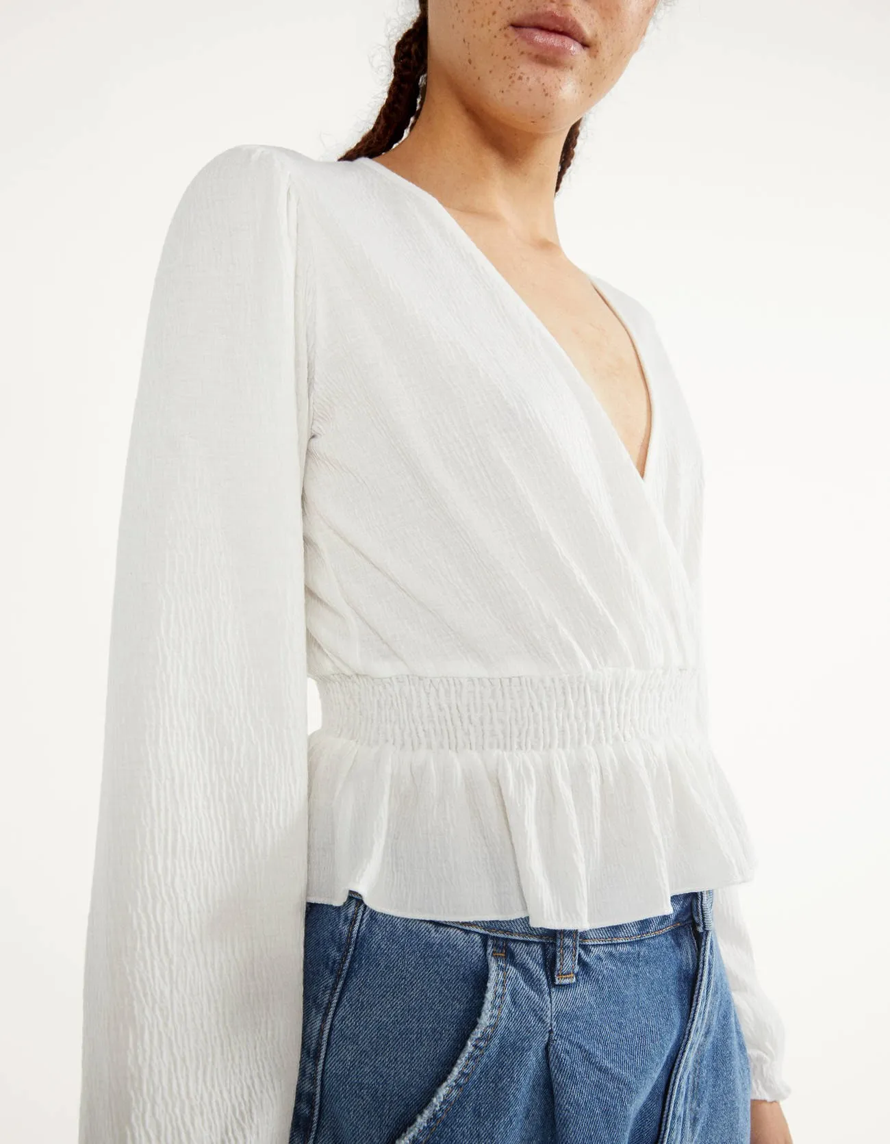 Elegante Bluse aus Baumwolle · Grau