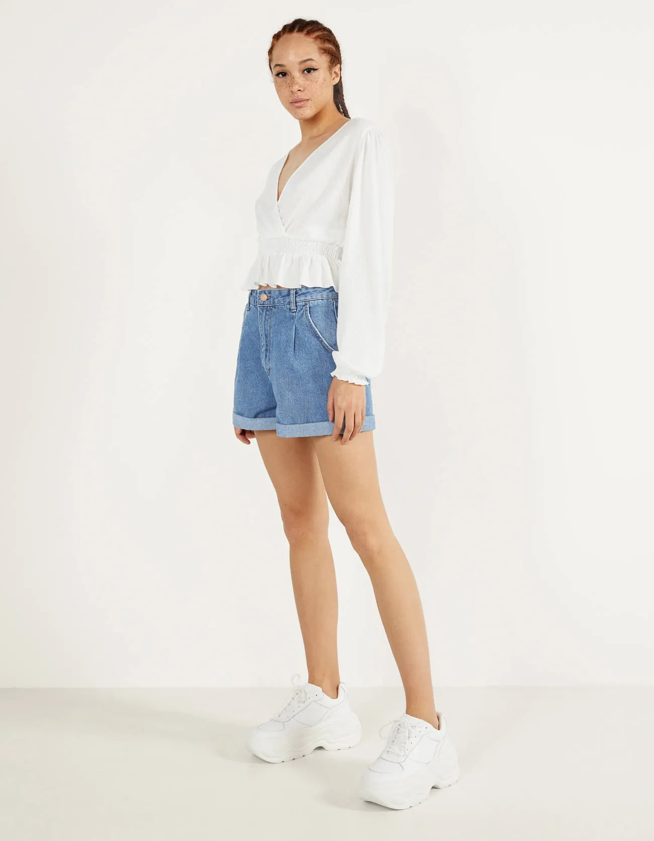 Elegante Bluse aus Baumwolle · Grau