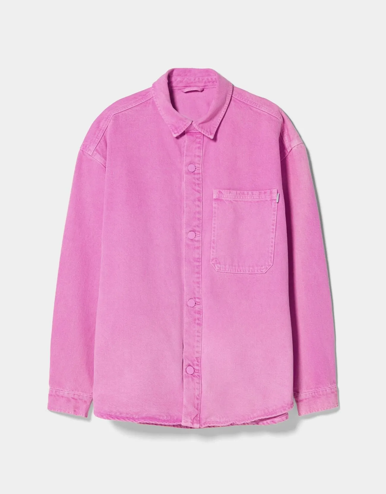 Farbige Hemdjacke aus Denim · Rosé