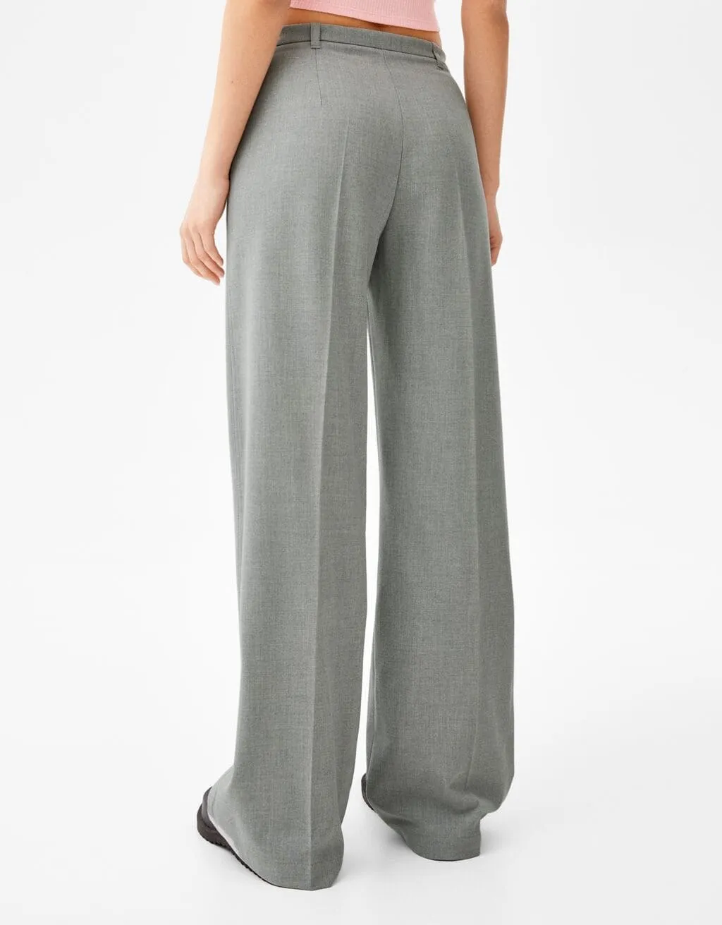 Wide-Leg-Hose mit Gürtelschlaufen · Grau