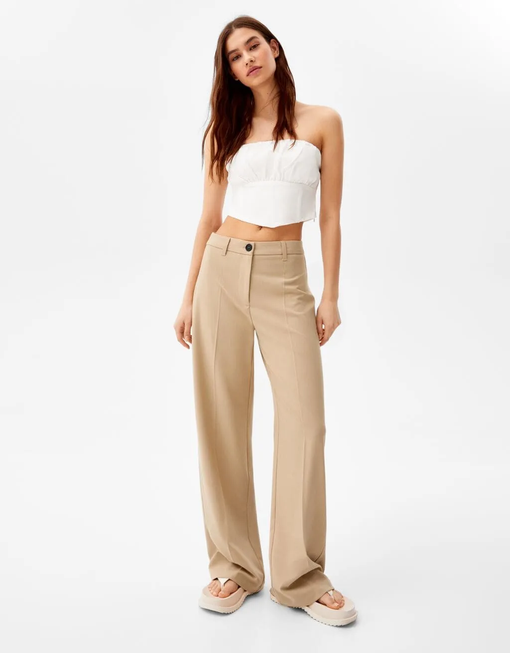 Wide-Leg-Hose mit Gürtelschlaufen