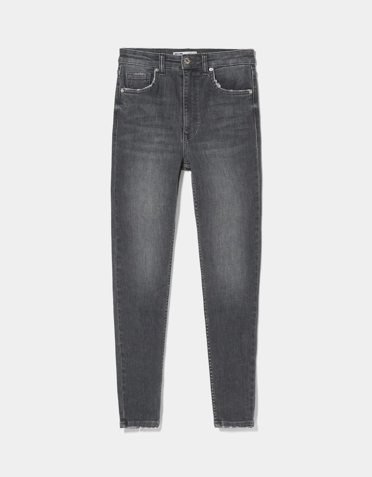 Super High Waist Jeans · Grau