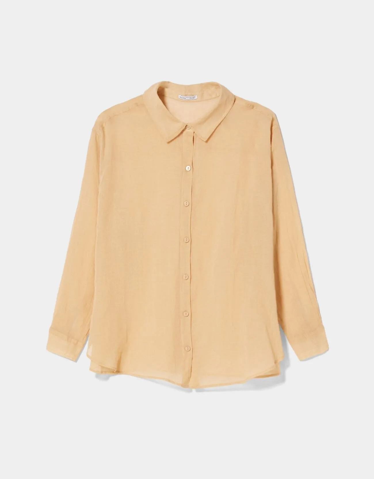 Oversize-Langarmhemd im rustikalen Look · Sand