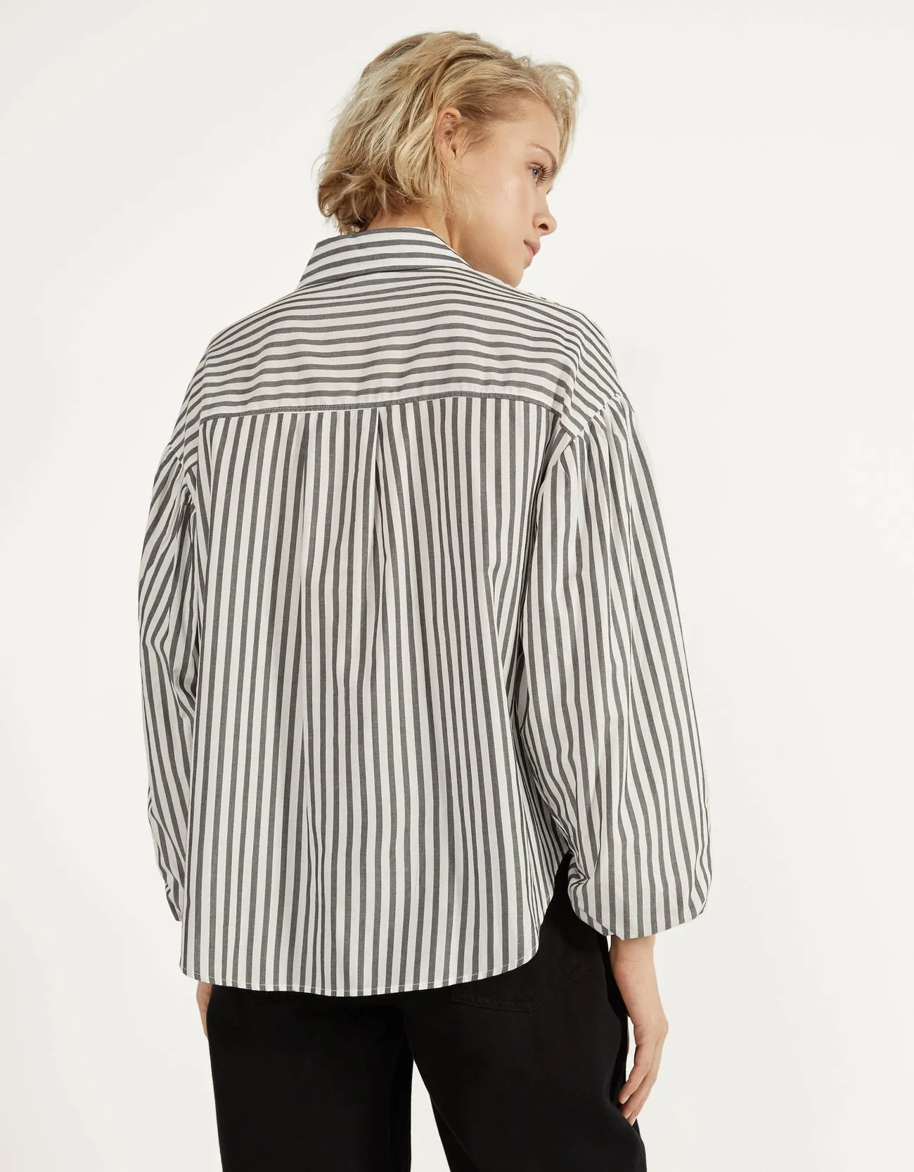 Gestreiftes Damen Hemd · Weiß