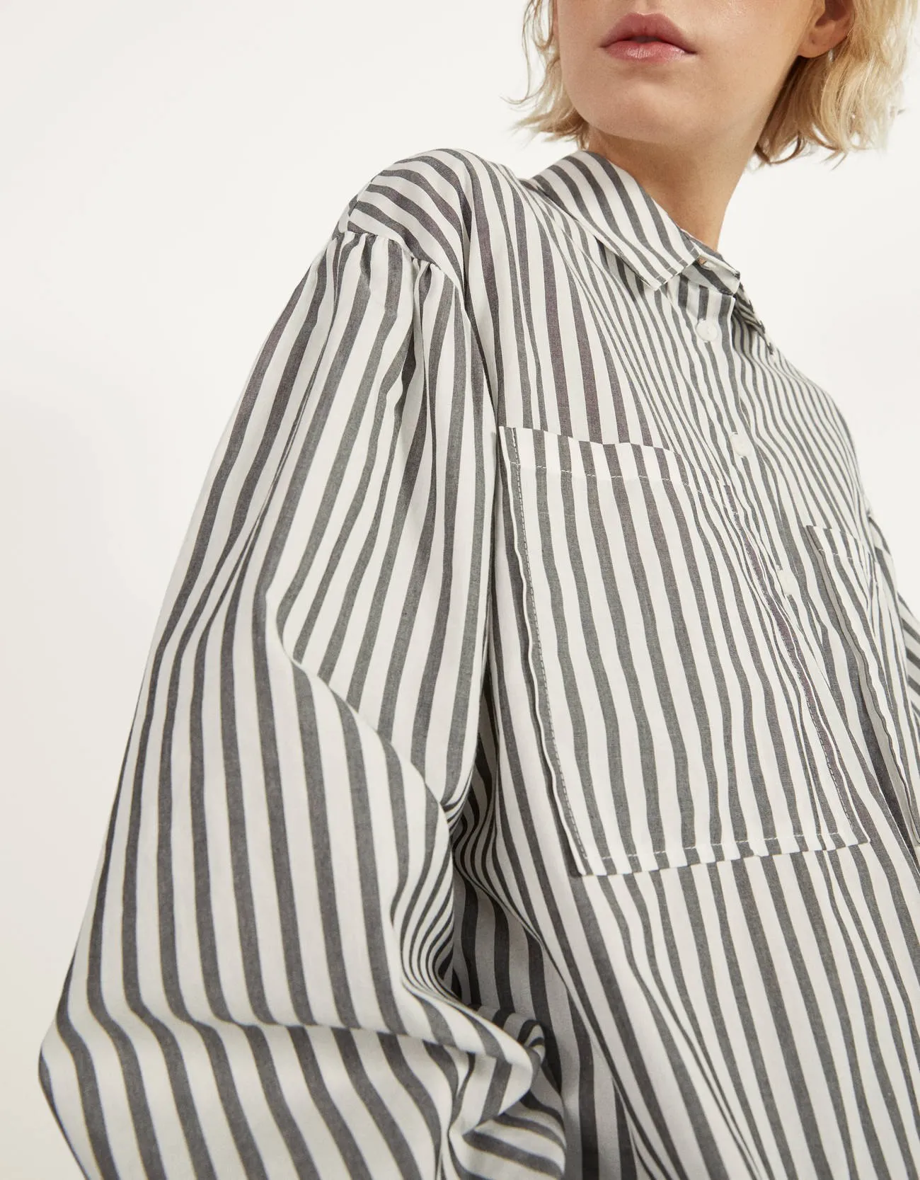 Gestreiftes Damen Hemd · Weiß