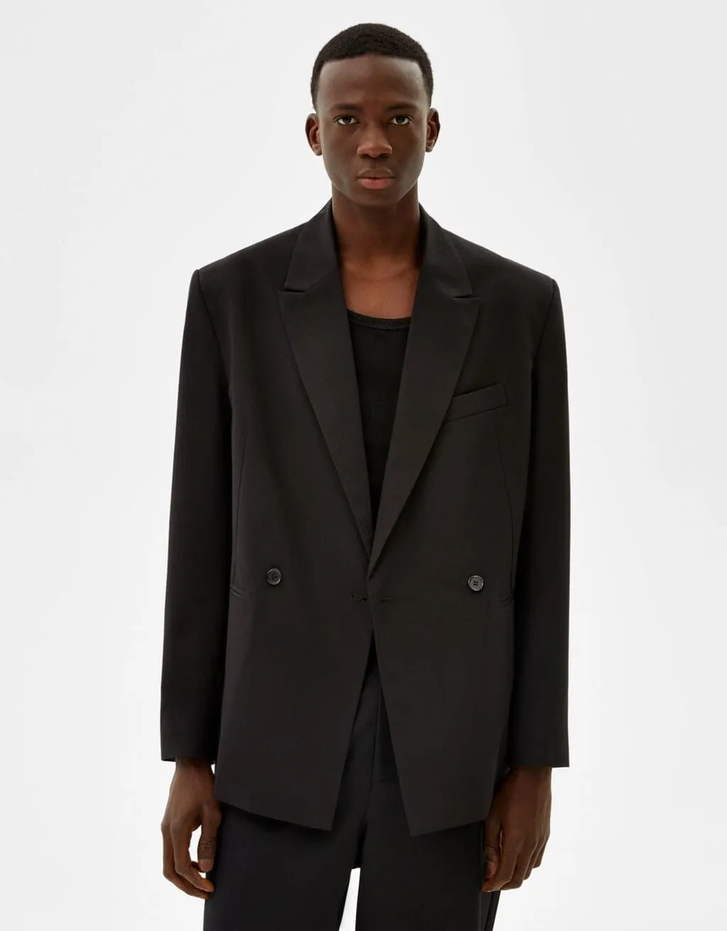 Doppelreihiger Blazer · Schwarz