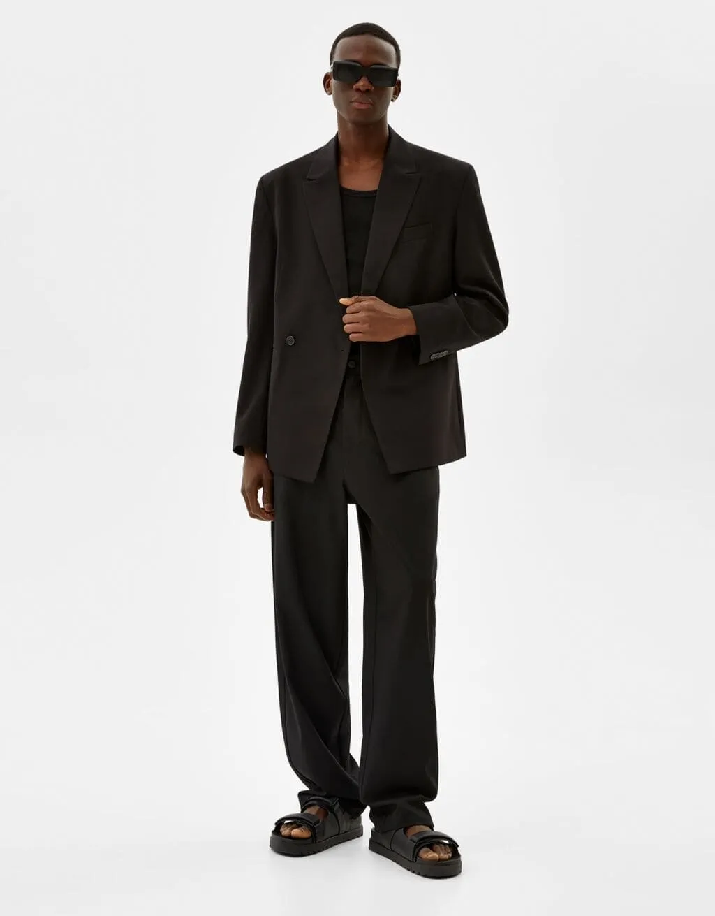 Doppelreihiger Blazer · Schwarz