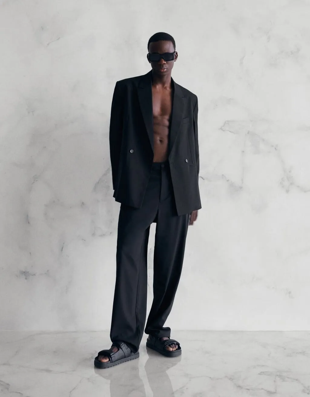 Doppelreihiger Blazer · Schwarz