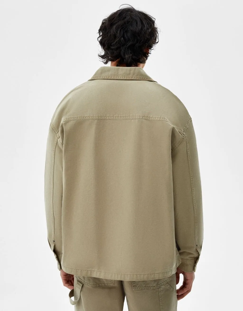 Baumwolljacke mit Reißverschluss · Khaki