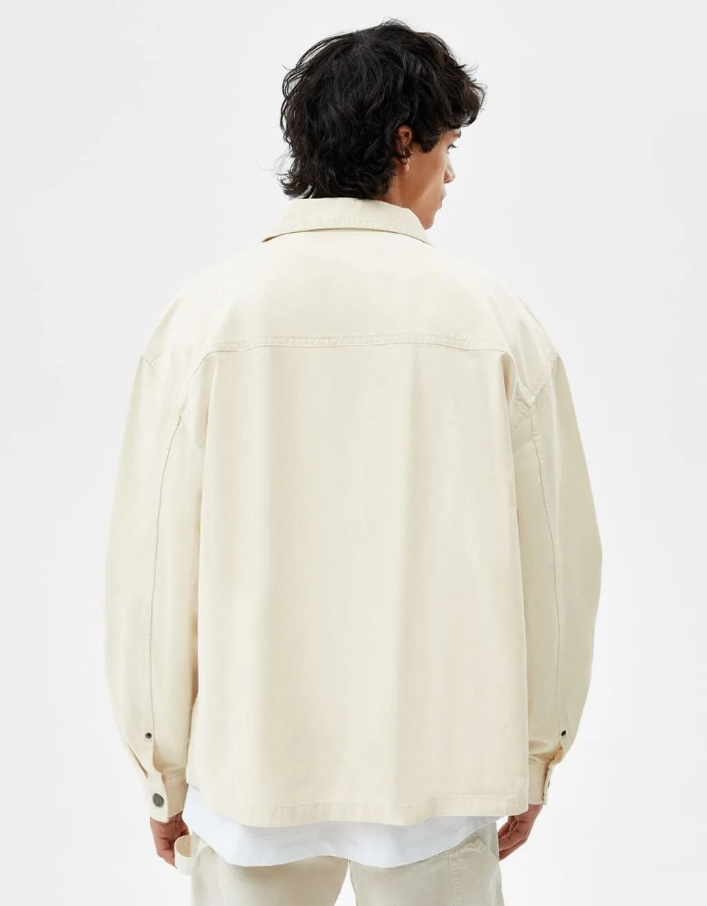 Baumwolljacke mit Reißverschluss · Sand