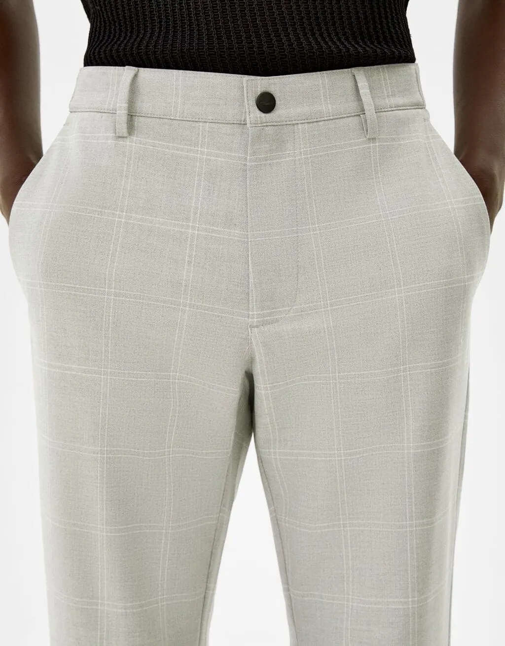 Eng geschnittene Slim-Fit-Hose mit seitlichem Gummizug · Grau