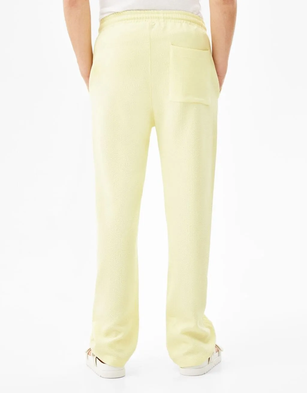 Wide-Leg-Joggerhose mit Textur · Senfgelb