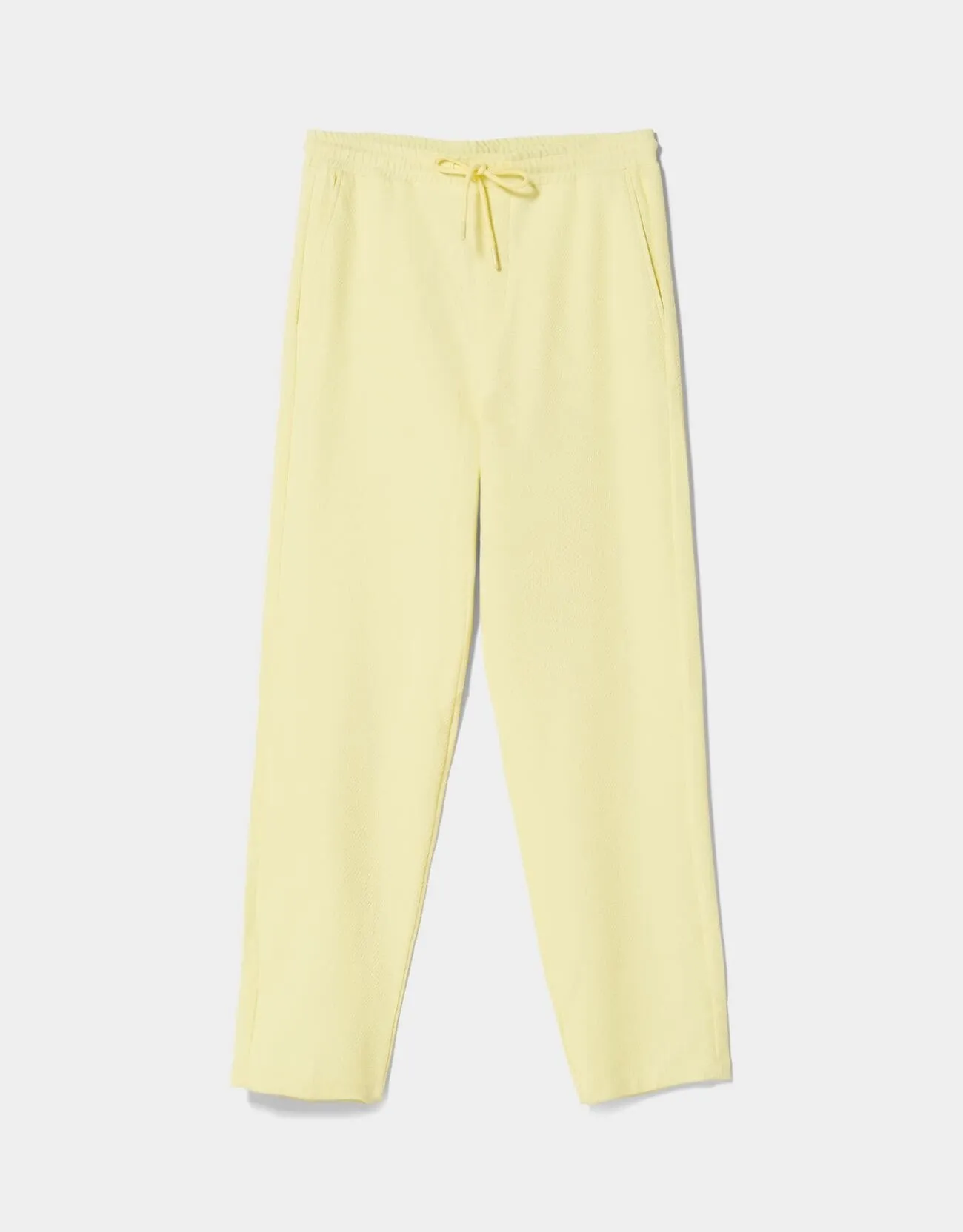 Wide-Leg-Joggerhose mit Textur · Senfgelb