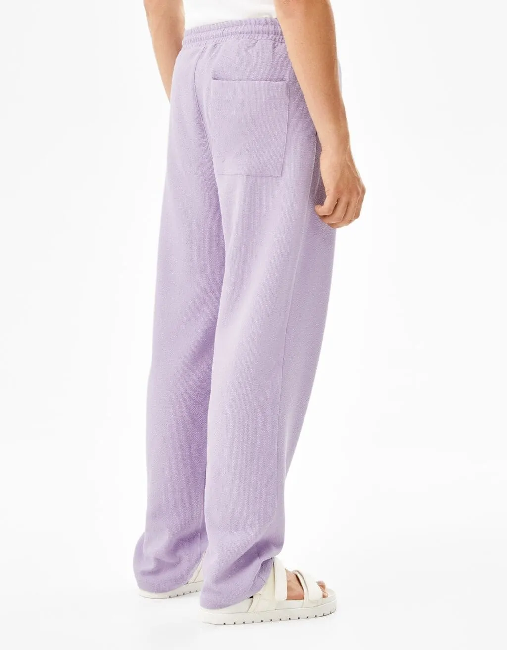 Wide-Leg-Joggerhose mit Textur · Flieder