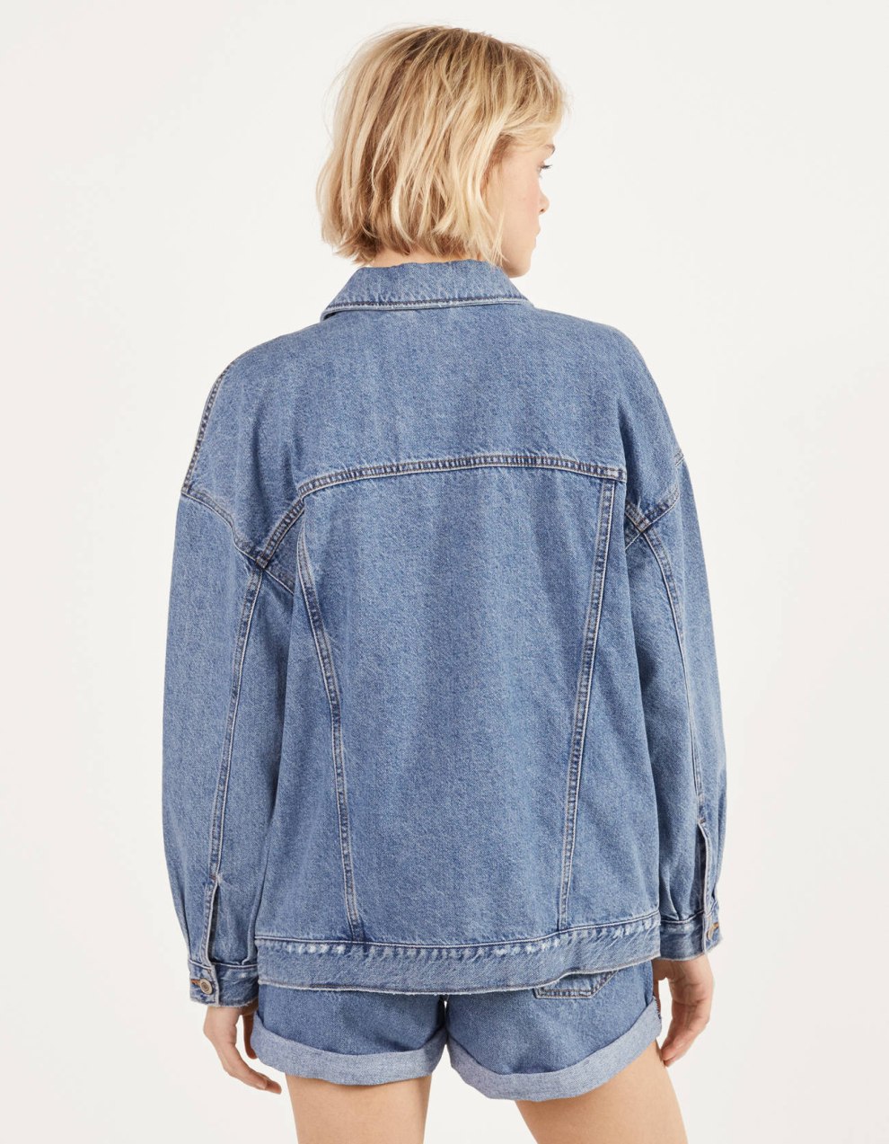 Oversize-Jeansjacke · Mid Blue Denim