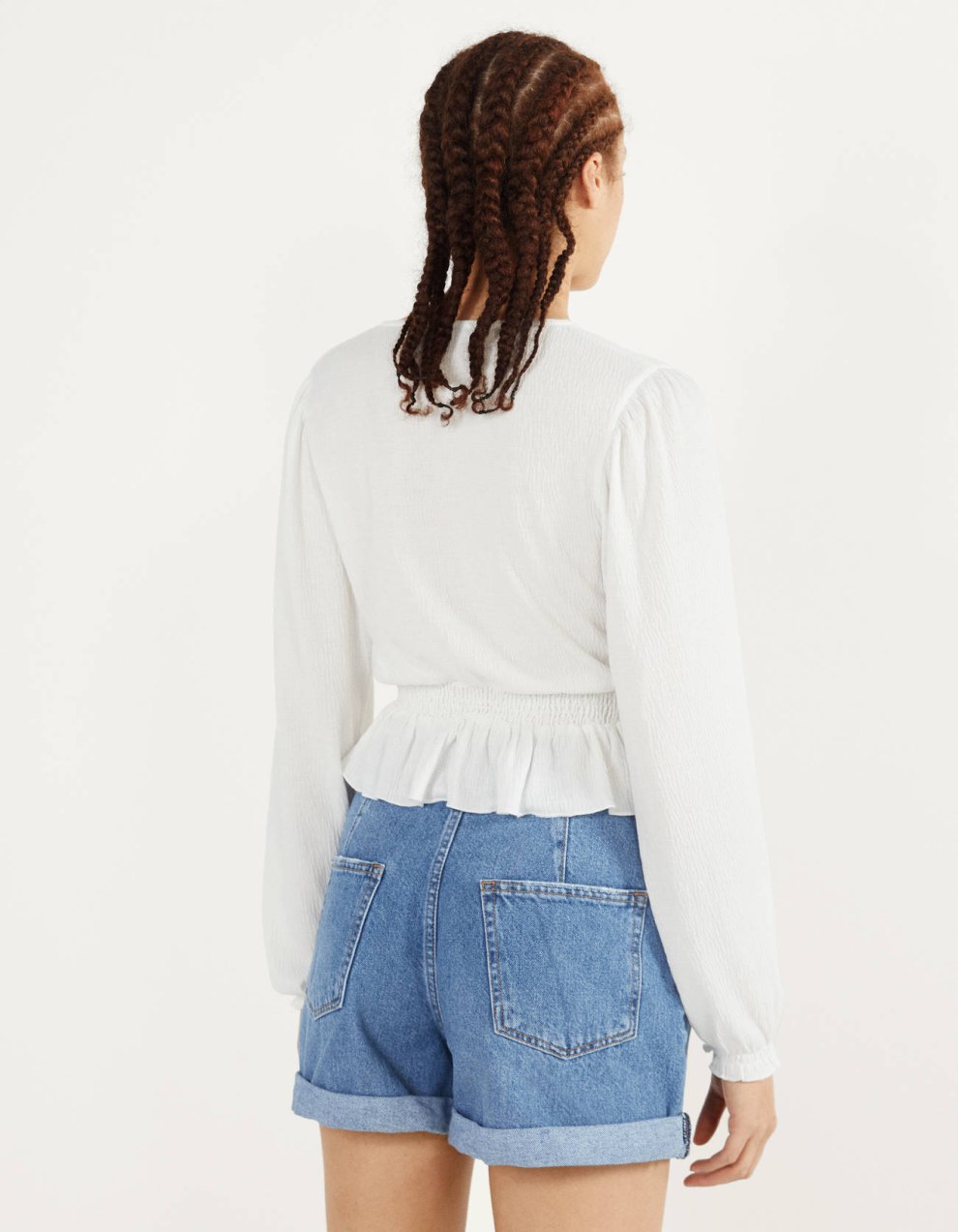 Elegante Bluse aus Baumwolle · Grau