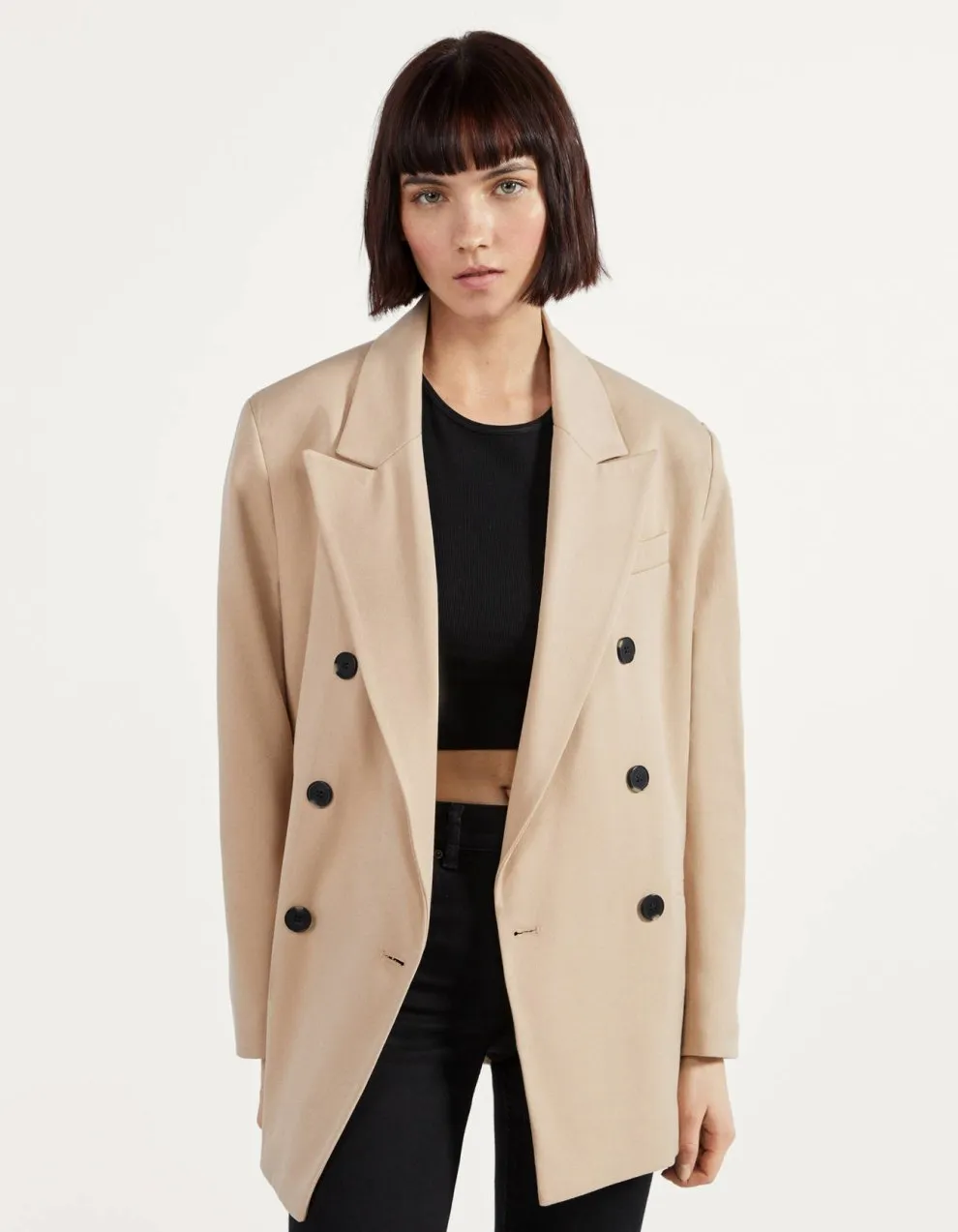 Gerade geschnittener Blazer · Beige