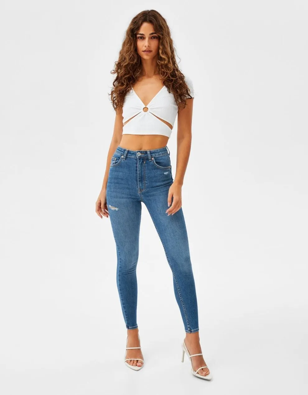 Super High Waist Jeans · Blau