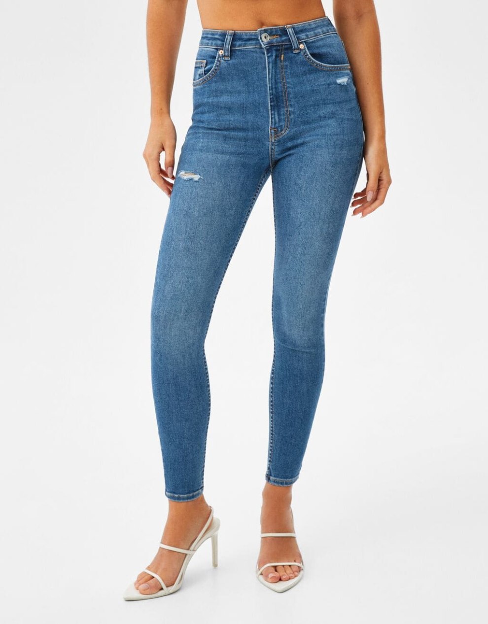 Super High Waist Jeans · Blau