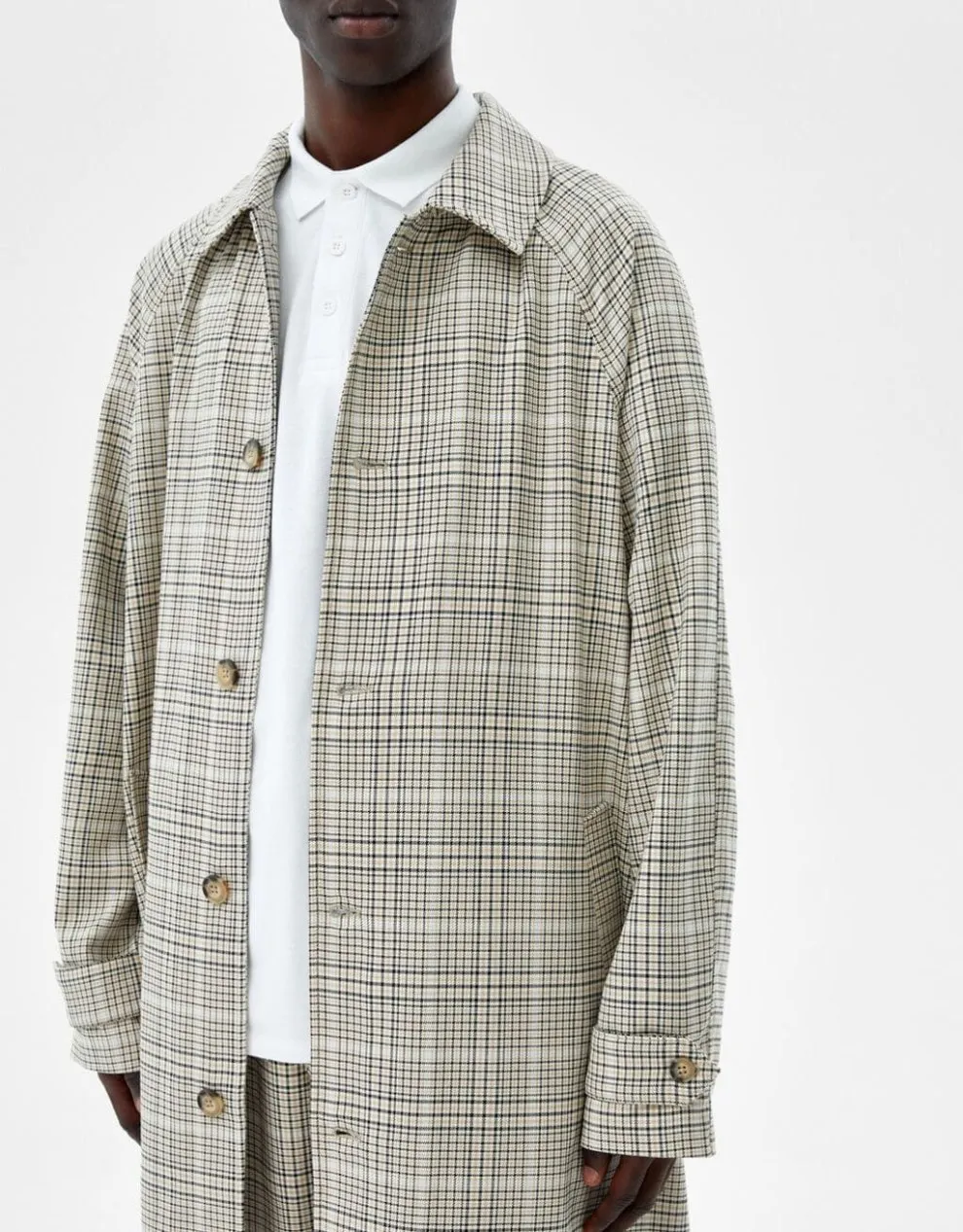 Karierter Trenchcoat · Camel